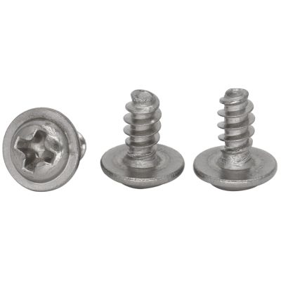 M2 M2*6 M2x6 M2*8 M2x8 M2*10 M2x10 304 Stainless Steel ss Flat Tail Pan Cross Phillips Round Head Self Tapping Screw With Washer Nails  Screws Fastene