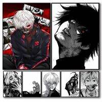 Tokyo Ghoul Kaneki Ken โปสเตอร์ภาพวาดผ้าใบมังงะภาพศิลปะสำหรับตกแต่งบ้าน