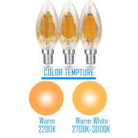 Pack of 10 Dimmable Amber C35 2W-8W Led Candle E14E12 Vintage Retro Lamp 110V 220V Filament Bulbs Lamp For Chandelier Lighting