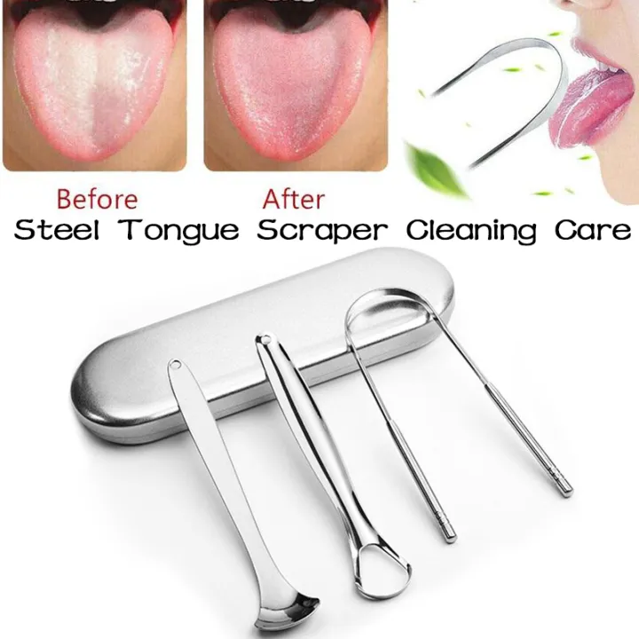 Steel Tongue Scraper Cleaning Care And Bad Breath Tongue Brush | Lazada PH