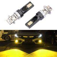 AutoAccessories 【สต็อกพร้อม】2 PCS H3 DC12V-24V / 12W / 3000K / 800LM 12LEDs SMD-3030ไฟLEDรถตัดหมอก (สีเหลือง)