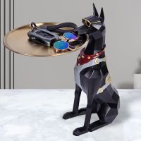 【hot】✟℡ Design Tray dog Statue Butler for Ornaments Figurines Office Decoration Sculpture decor Rooms