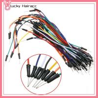 LUCKY HAIRACC 65PCS ยาว10/15/20/25ซม. ชุดสายจัมเปอร์ Breadboard ตัวผู้-ตัวผู้ สายริบบิ้นดูปองท์ ยืดหยุ่นได้ สาย Arduino หลากสี โครงการอิเล็กทรอนิกส์ DIY