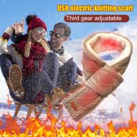 {Warm scarf}USB อุ่นฤดูหนาวผ้าพันคอผู้หญิงปรับอุณหภูมิความร้อนไฟฟ้าผ้าพันคอคอความร้อนคอห่อสำหรับขี่จักรยาน