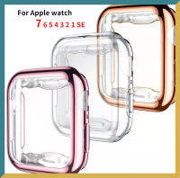 เคสสำหรับ Apple Watch Series7 6 5 4 3 2ซิลิโคนปกป้องหน้าจอสำหรับ I-Watch 38 40 41MM 42 44 45MM