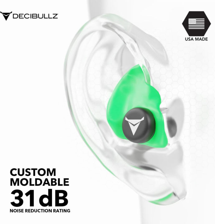 decibullz-custom-molded-earplugs-31db-highest-nrr-comfortable-hearing-protection-for-shooting-travel-swimming-work-and-concerts-green