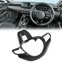 Car Carbon Fiber Steering Wheel Panel Cover Trim Decoration Frame Sticker for Honda E:NS1 / E:NP1 2022 2023