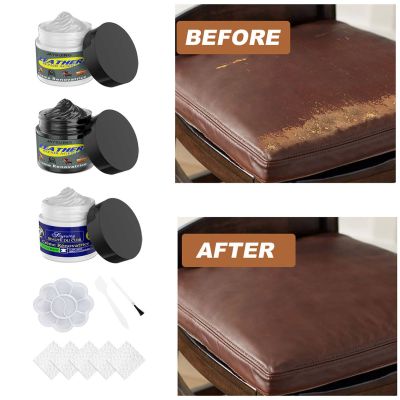 【LZ】txr931 50g Leather Repair Kit Gel Sofa Car Seat Leather Supplement Refurbish Cream Repair Paste Overcoat Shoes Repair Scratches Cracks