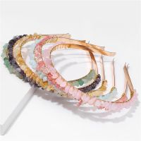 【HOT】 Chip Stone Hair Hoop Amethysts Pink Quartzs Citrines Headwear Accessories