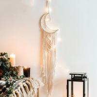 Moon Dream Catcher Macrame Wall Hanging Wall Tapestry Boho Home Decor Girls Kids Nursery Christmas Ornament Decoration Gifts ！