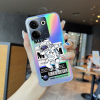 Mop Mop Mall For Tecno Camon 20 Tecno Camon 20 Pro การ์ตูน NASA Space Astronauts เคสโทรศัพท์สลายเลเซอร์รุ้งโปร่งใสขอบนิ่ม TPU Ultraslim เคสกันกระแทกมีสีสันในตัวเคสบัตรเลเซอร์