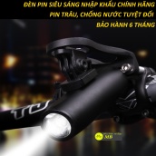 đèn pin xe đạp thể thao siêu sáng cầm tay vỏ nhôm cao cấp chống nước tuyệt đối nhập khẩu chính hãng DP08