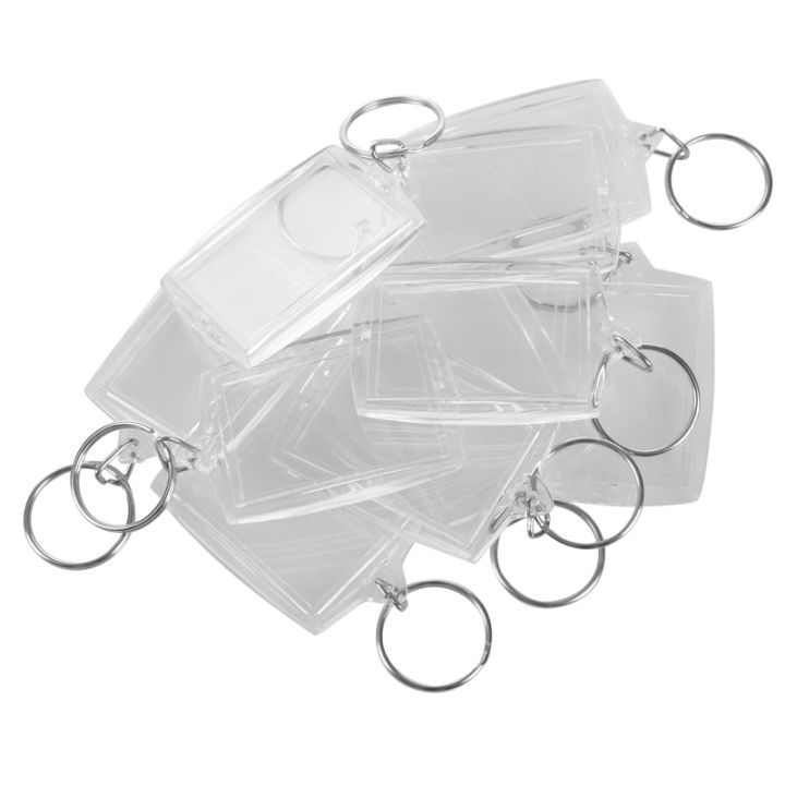 10pcs-transparent-blank-insert-photo-picture-frame-key-ring-split-keychain