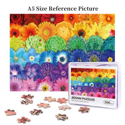 Color Explosion - Flower Spectrum Wooden Jigsaw Puzzle 500 Pieces Educational Toy Painting Art Decor Decompression toys 500pcs