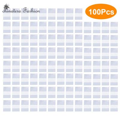 100ชิ้น/ล็อตกระเป๋าเก็บของใสเพชรที่เขียนได้กล่องเก็บสินค้าเครื่องประดับซีลในตัวเองแบบเปิดปิดได้