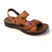 Dép da nam Q-13 tăng chiều cao 4cm Xăng đan Sandal nam da bò xịn quai