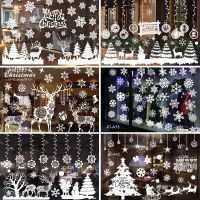 Christmas Tree Snowflake Elk Window Stickers Merry Christmas Decorations For Home Navidad 2022 Ornaments Xmas New Year Gift 2022