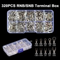 320pcs/box RV Ring Fork U Terminal Brass Crimping Terminals Kits Wiring Non Insulated Butt Kit Wire Connector Crimp Spade