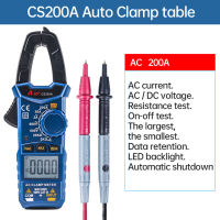 Digital Clamp Meter Multimeter AC DC Pinza Amperimetrica True RMS High Precision Capacitance NCV Ohm Portable Tester A-BF CS206