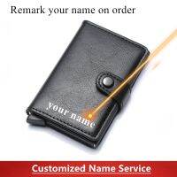 （Layor wallet） 2020มินิ Rfid ID ผู้ถือบัตรนักธุรกิจกระเป๋าเงินชายวินเทจสีดำกลอนกระเป๋าขนาดเล็กบางหนัง PU กระเป๋าสตางค์สำหรับ D Ropshipping