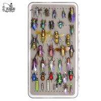 【hot】▥▽ Fly Fishing Flies Collection Dry Wet Nymph Assortment with Trout lures 36 Kits