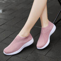 4สี Slip On รองเท้าผู้หญิงเกาหลีตาข่ายกีฬารองเท้าสบาย Slip On รองเท้าผู้หญิงรองเท้าผ้าใบ2020รองเท้าผู้หญิงแบนสบายๆแบน Loafers Croc เดินรองเท้าผู้หญิงสีชมพู