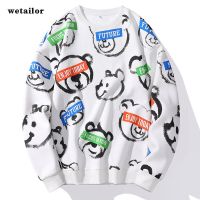 Single Road Mens Crewneck Sweatshirt Men Bear Full Print Japanese Streetwear Harajuku Hoodie Multicolor Sweatshirts Male