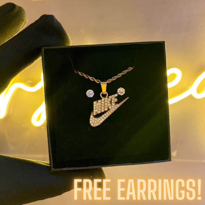 Gold Nike Swoosh Necklace