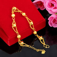 2021Fashion 18K Gold Bracelet for Men Women Wedding Engagement Jewelry Luxury Classic Ball Chain Bracelet Not Fade Fine Jewelry Gift