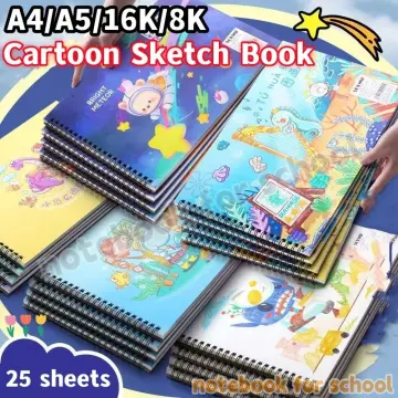 A4 Sketchbook Blank Sketch for Art Students Drawing Cartoon Coil