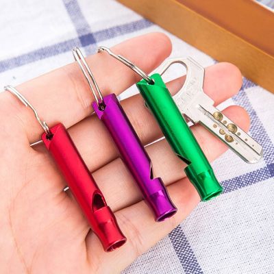 Multifunctional Aluminum Emergency Survival Whistle Keychain For Camping Hiking Outdoor ToolsMini Size Training Whistle Survival kits