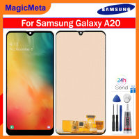 MagicMeta 6.4นิ้วจอ TFT สำหรับ Samsung Galaxy A20 SM-A205F ชิ้นส่วนจอสัมผัสแอลซีดีของเครื่องแปลงดิจิทัลอะไหล่ซัมซุง Samsung Galaxy A205แอลซีดี