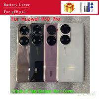 กระจกเทมเปอร์ดั้งเดิมสำหรับ P50 Huawei เคสฝาหลังโทรศัพท์ที่อยู่อาศัยประตู + ที่จับกล้องรูปตัวยู