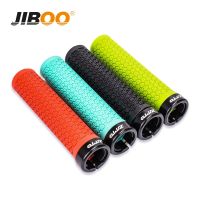 JIBOO New Mountain Bike Handle Soft Rubber Aluminum Lock Rings MTB Grip 136mm Folding Bike Handle Grips Bicycle Accessories Handlebars