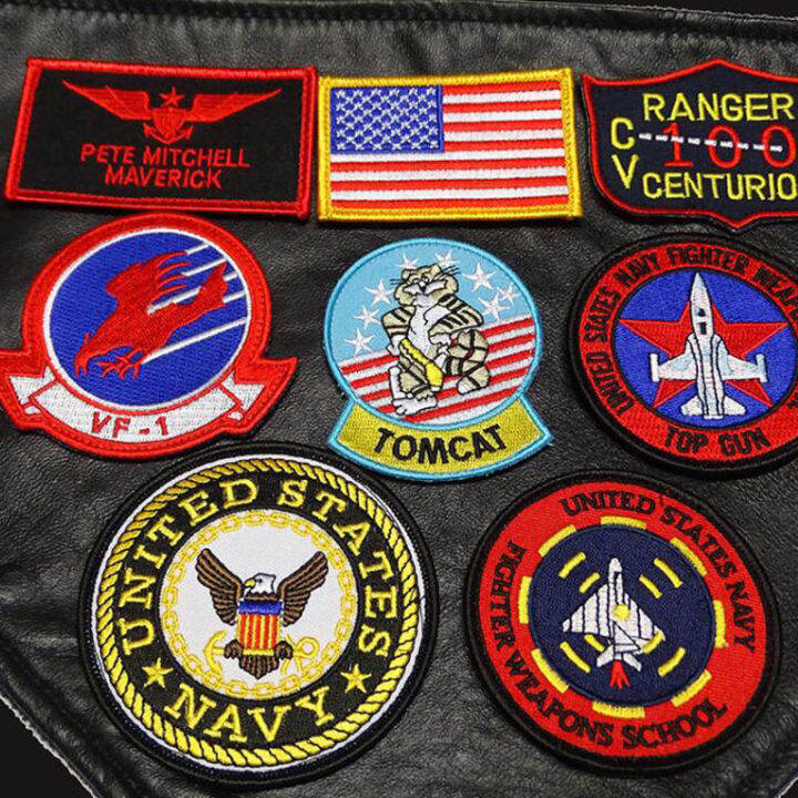 TOP GUN2 pilots of Top Gun Embroidered hook and loop Seal Patch Badge