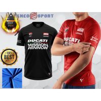 เสื้อยืดแขนสั้นคอกลมเสื้อยืด ไมโครไฟเบอร์ พิมพ์ลาย Ducati Racing Team · Global Voices คุณภาพดี สําหรับเล่นกีฬาCotton 100