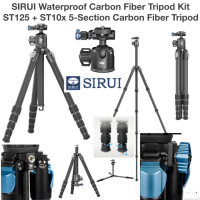 SIRUI ST-125 + ST-10x Waterproof Carbon Fiber Tripod Kit ballhead  5-Section