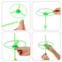 Xiu11-5pcs LED Luminous ไม้ไผ่ Dragonfly Hand Pushing Saucer ของเล่นเด็กกลางแจ้ง Hand Pushing Saucer Spinning Top ของเล่นส่ง Giftsc12-58