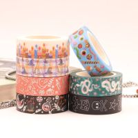 2022 NEW 1PC 10M Decorative Mushroom Leaf Skull Halloween Washi Tape Set DIY Craft Planner Adhesive Masking Tape Cute Stationery TV Remote Controllers