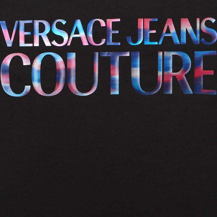 versace-versace-เสื้อยืดแขนสั้นผ้าฝ้ายเข้ารูปใหม่-เสื้อยืดพิมพ์ลายเสื้อจดหมายอินเทรนด์