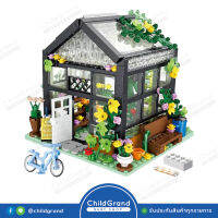 ChildGrand ชุดตัวต่อร้านดอกไม้ บ้านเรือนกระจกปลูกต้นไม้ 579 ชิ้น เปิดไฟได้  LEGO Blocks Set FC8501 #703699