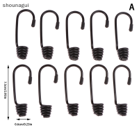 shounagui 10ชิ้นตะขอเกลียวสำหรับดึงแรงกระแทกทางทะเลตะขอเชือกยางยืดกระโจมสายรัดกระเป๋าเดินทาง