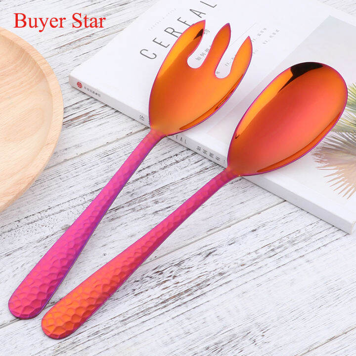 12ชิ้นบิ๊กสลัดช้อนส้อมสแตนเลส-rose-g-old-ขนาดใหญ่สลัดเซิร์ฟเวอร์มีด-flatware-ยาวให้บริการช้อนส้อมพาสต้าเครื่องมือ