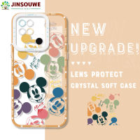 Jinsouwe เคสโทรศัพท์เคสสำหรับ Xiaomi Redmi 10C redmi10c เคสเคสโทรศัพท์ลายการ์ตูนมิกกี้มินนี่คริสตัลเคสด้านหลังยางแบบนิ่ม