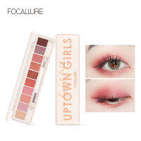 FOCALLURE 10 COLOR กันน้ำ  ธรรมชาติ เครื่องสำอางค์สำหรับหนังตา,อายชาโดว์ พร้อมแปรงและกระจกสองชั้น