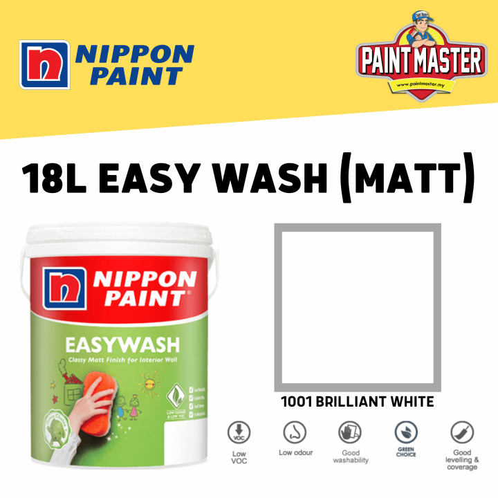 18L Nippon Paint Easy Wash Interior Paint / Interior Wall / Cat Dalam