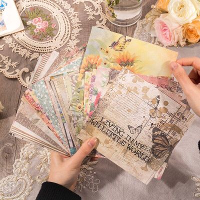 30Pcs/Pack Vintage Scrapbook Material Paper Butterfly Stickers Hand Account Junk Journal Art Supplies Stationery Kids Aesthetic