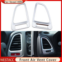 2Pcs ABS Chrome รถด้านหน้าเครื่องปรับอากาศ Vent สำหรับ Honda Vezel HRV HR-V 2014-2021 Air Outlet สติกเกอร์อุปกรณ์เสริม