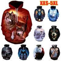 [COD] Cross-border European code spring and autumn mens pullover sweater animal digital printing loose casual hoodie