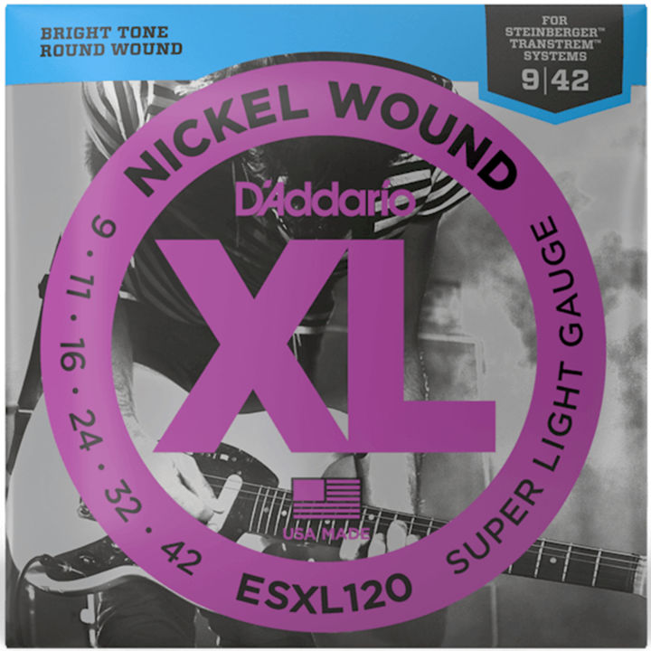 daddario-esxl120-สายกีตาร์หัวตัด-สายกีตาร์ไฟฟ้าหัวตัด-เบอร์-9-แบบ-nickel-wound-ของแท้-100-double-ball-end-super-light-0-009-0-042-made-in-usa